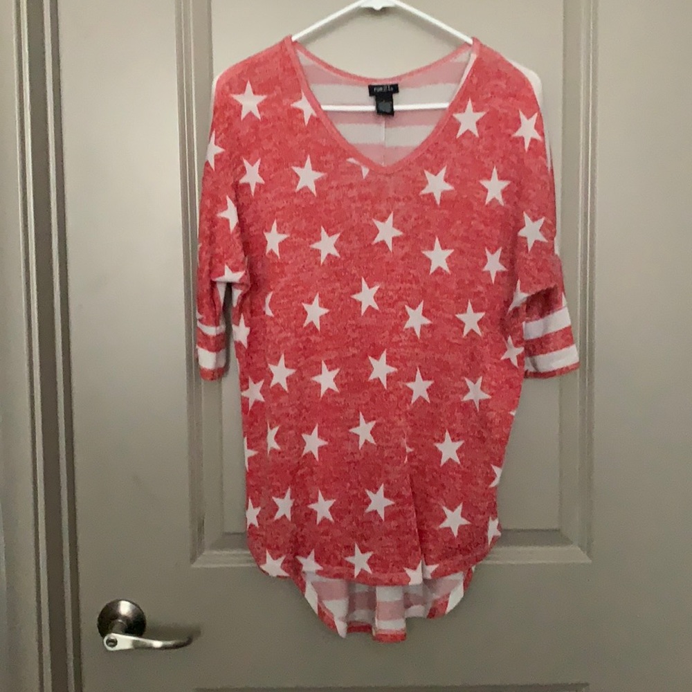 Stars and Stripes Red and White Blouse
